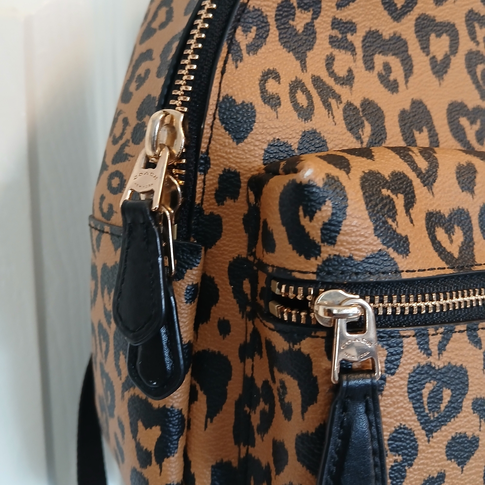 Coach Mini Charlie Cheetah Print Tan and Black C Bag - Picture 3 of 8